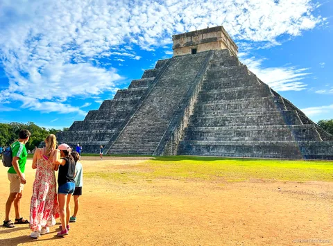 Pyramid of Kukulcan viewed with the Chichen Itza skip-the-line entrance ticket